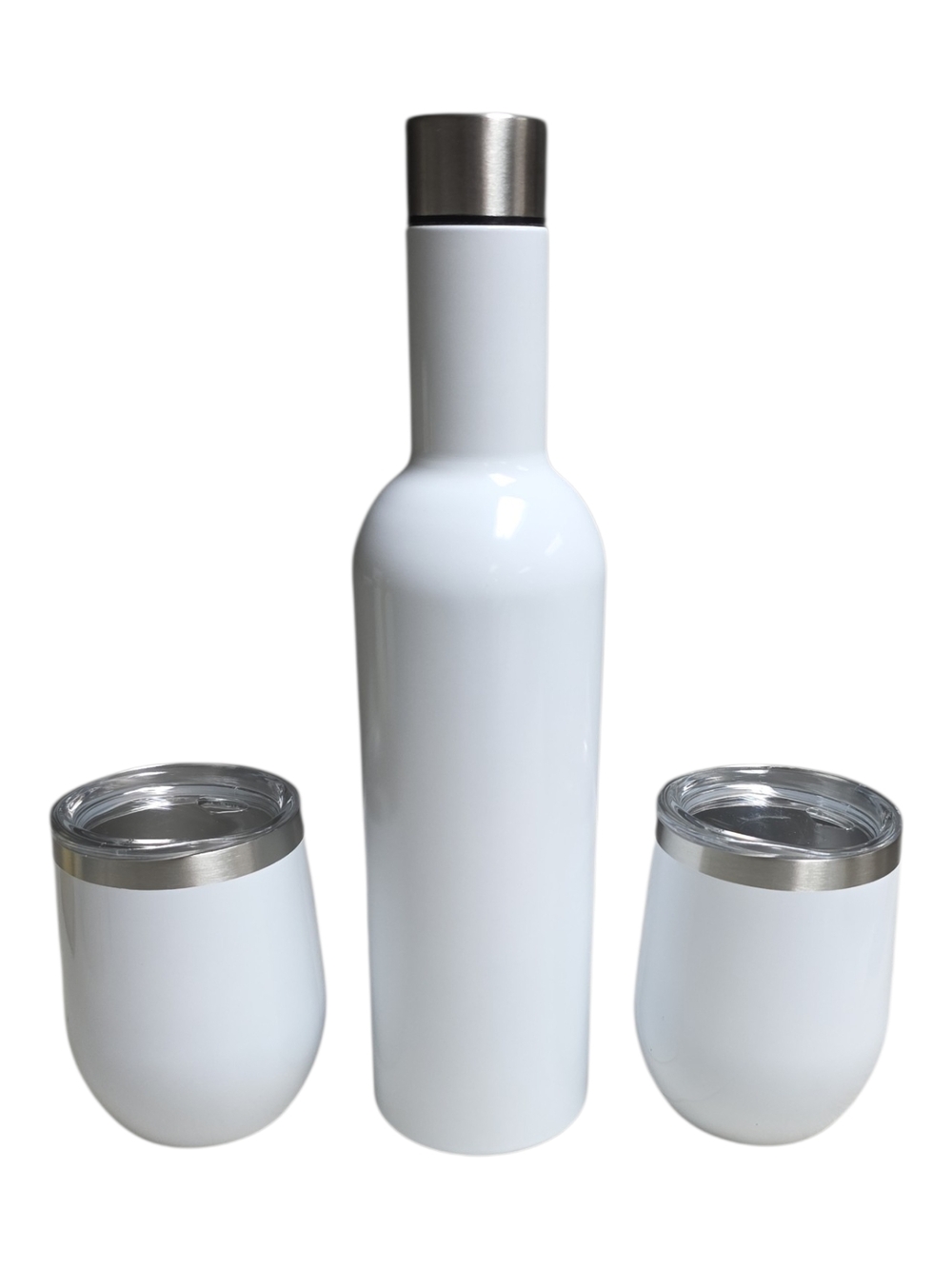 Primula 3 Piece Wine Set 25-oz Growler & 2 12-oz Tumblers. White